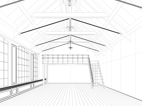 Loft interior Scene 3D-Modell