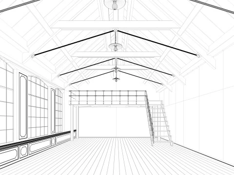 Loft interior Scene 3D Model