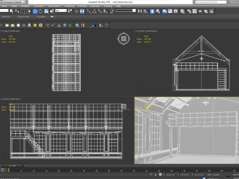 Loft interior Scene 3D-Modell