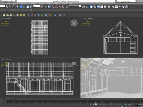Loft interior Scene 3D Model