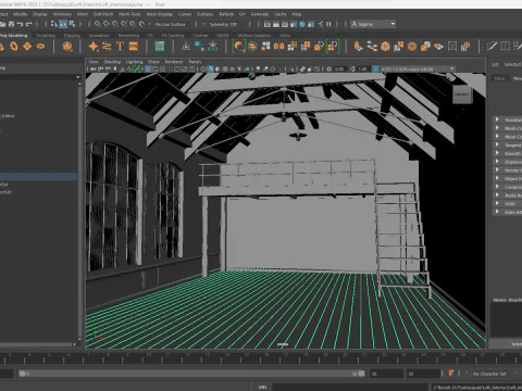 Loft interior Scene 3D Model