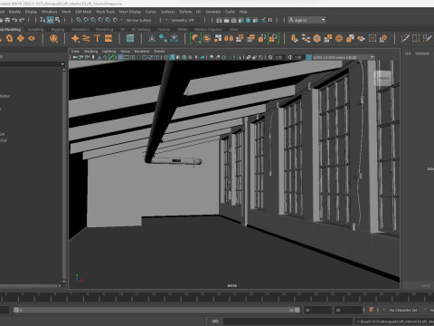 Loft interior Scene 3 3D Model