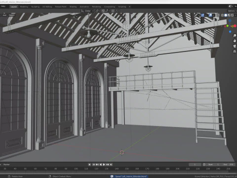 Interno del sottotetto 6 Modello 3D