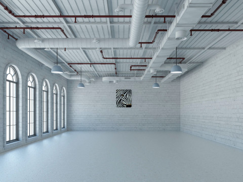Loft office interior 2 3D Model