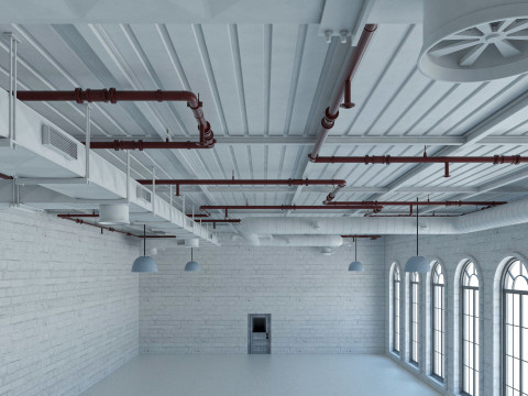 Loft office interior 2 3D Model