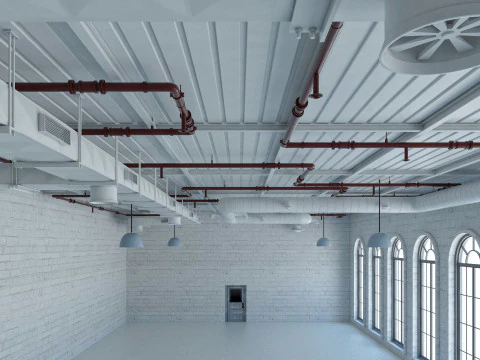 Loft office interior 2 3D Model