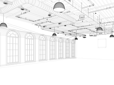 Loft office interior 2 3D Model