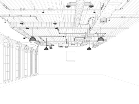 Loft office interior 2 3D Model