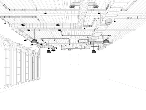 Loft office interior 2 3D Model
