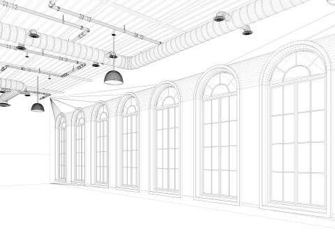 Loft office interior 2 3D Model