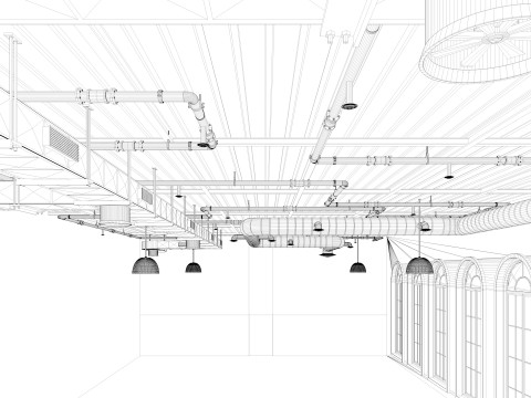 Loft office interior 2 3D Model