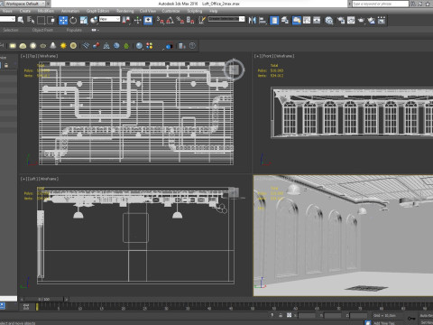 Loft office interior 2 3D Model