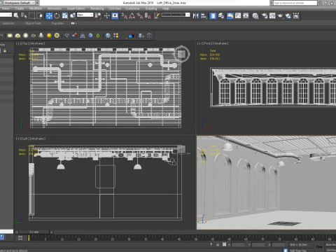 Loft office interior 2 3D Model