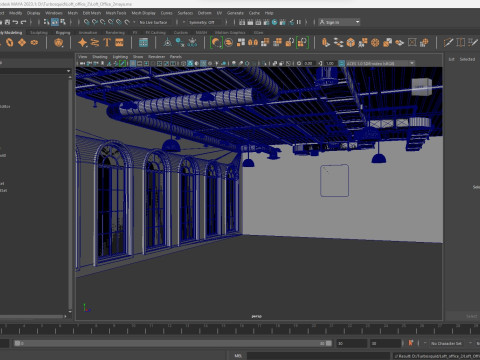 Loft office interior 2 3D Model