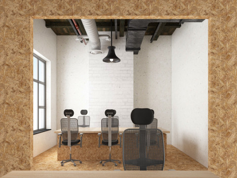 Loft office interior 3 3D Model