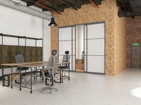 Loft office interior 3 3D Model