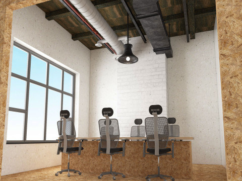 Loft office interior 3 3D Model
