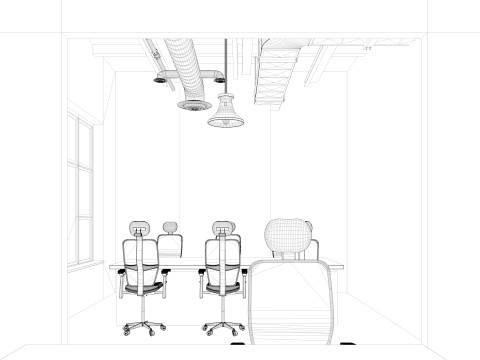 Loft office interior 3 3D Model