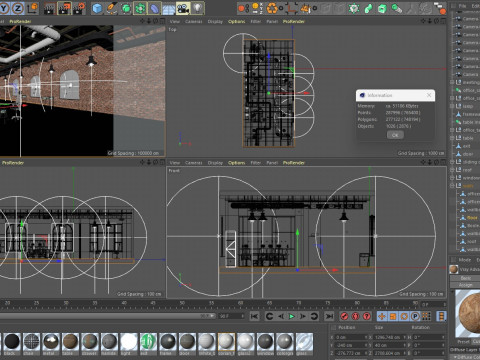 Loft office interior 3 3D Model