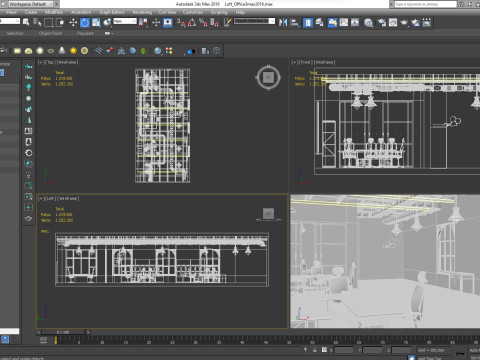 Loft office interior 3 3D Model