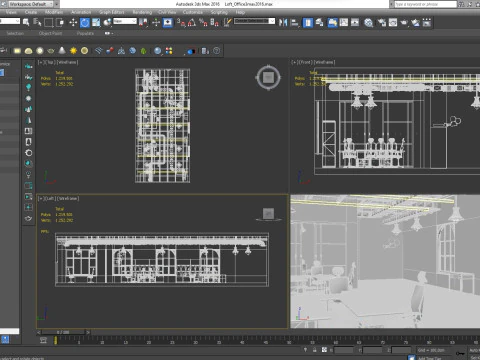 Loft office interior 3 3D Model