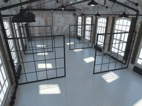 Loft Office interior 4 3D मॉडल