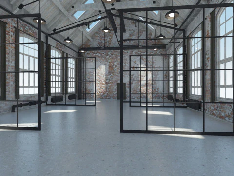 Interior do escrit&oacute;rio loft 4 Modelo 3D