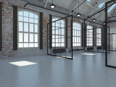 Loft Office interior 4 3D मॉडल