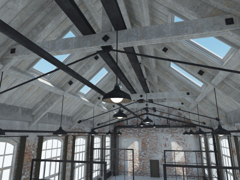 Loft Office interior 4 3D मॉडल