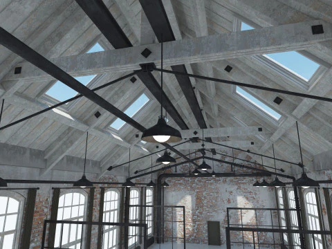 Interior do escrit&oacute;rio loft 4 Modelo 3D