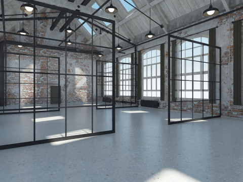 Loft Office interior 4 3D मॉडल
