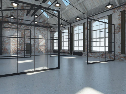 Interior do escrit&oacute;rio loft 4 Modelo 3D