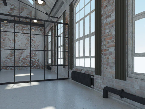 Interior do escrit&oacute;rio loft 4 Modelo 3D