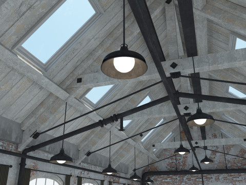 Loft Office interior 4 3D मॉडल