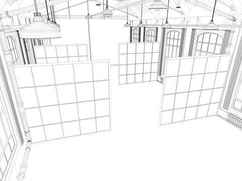 Loft Office interior 4 3D मॉडल