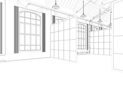 Interior do escrit&oacute;rio loft 4 Modelo 3D