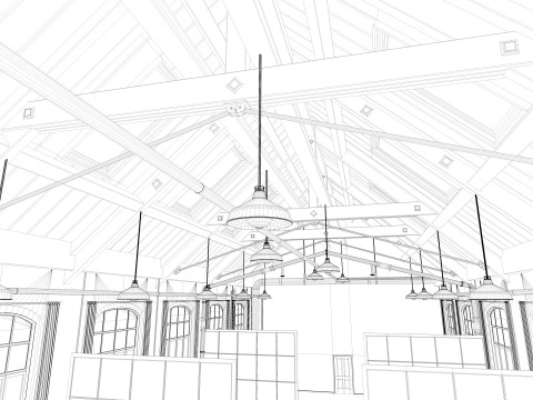 Loft Office interior 4 3D मॉडल