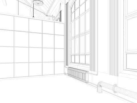 Loft Office interior 4 3D मॉडल