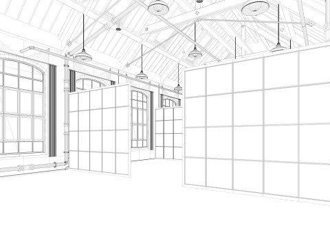 Loft Office interior 4 3D मॉडल