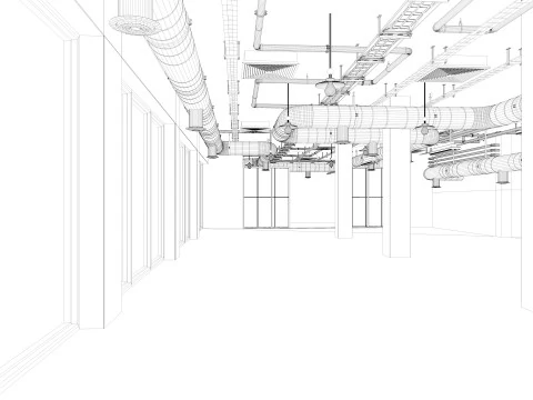 Interno dell'ufficio loft 5 Modello 3D