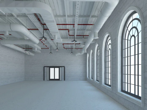 Loft office interior 7 3D Model