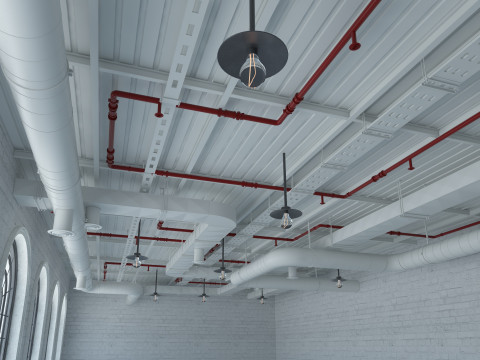 Loft office interior 7 Model 3D