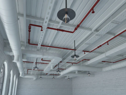 Loft office interior 7 3D Model