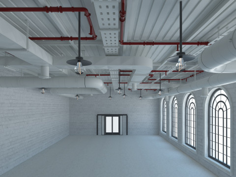 Loft office interior 7 Model 3D