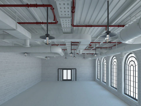 Loft office interior 7 3D Model