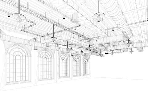 Loft office interior 7 3D Model