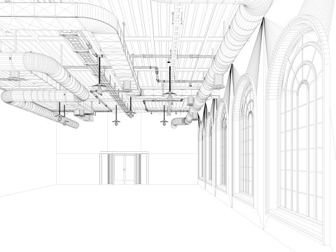 Loft office interior 7 Model 3D