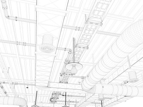 Loft office interior 7 3D Model