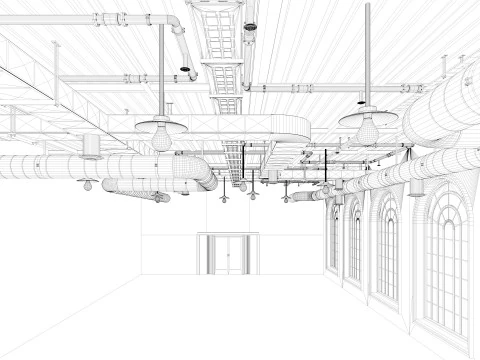 Loft office interior 7 3D Model