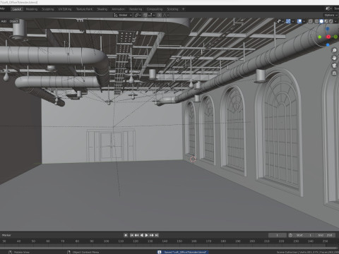 Loft office interior 7 Model 3D